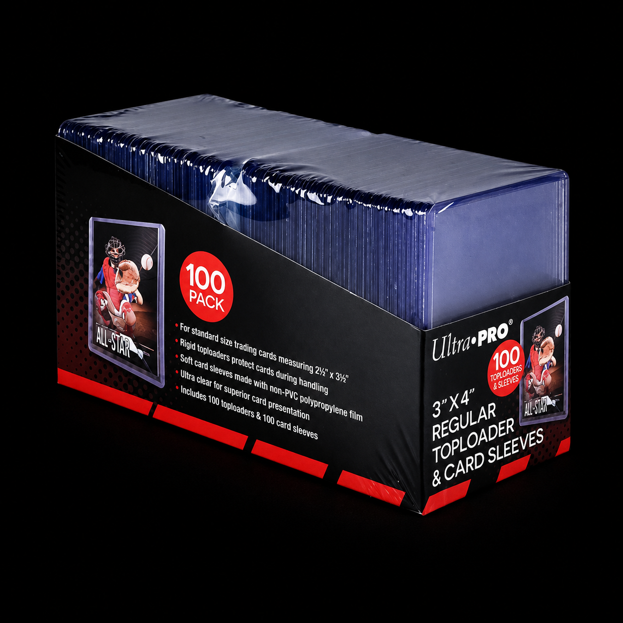 TOPLOADER REGULAR 3x4 100 szt + KOSZULKI NA KARTY SLEEVES 100 szt ULTRA PRO